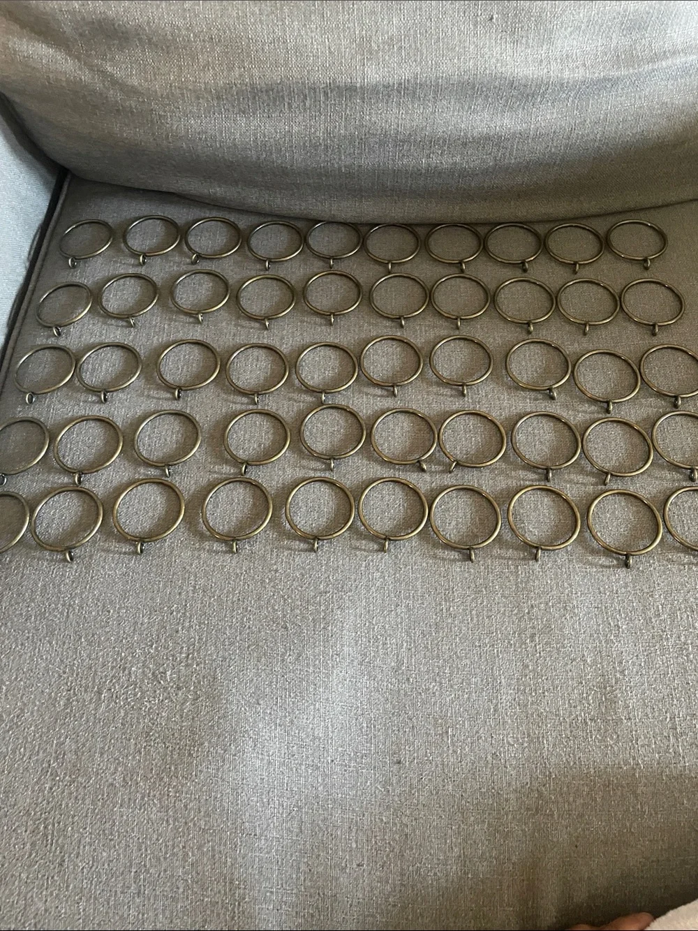 50 Antique Brass Curtain Rings Set Metal Drapery Hardware Bronze Eyelet Rings
